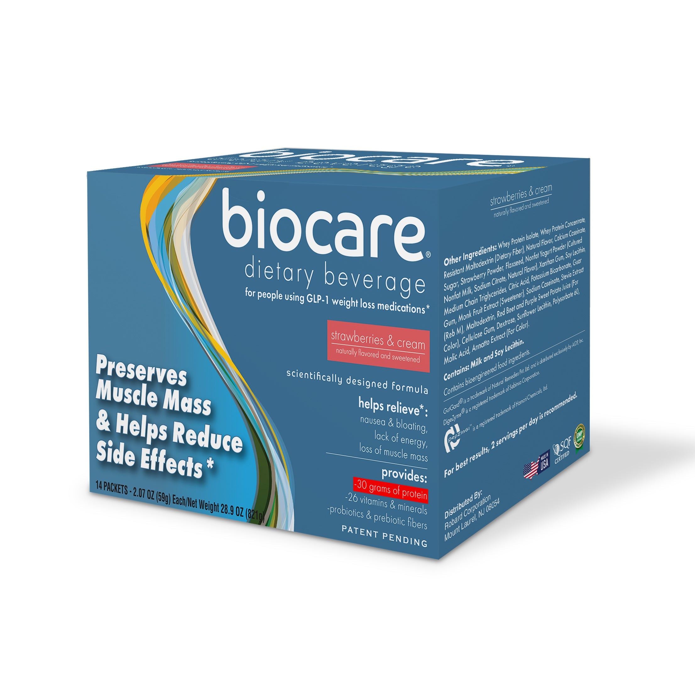 30G Protein Strawberries & Cream Biocare Dietary Beverage (14-Servings)